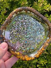 Load image into Gallery viewer, Tiger Eye X Pyrite Crystal Chip Resin Display Trinket Dish