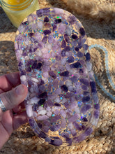 Load image into Gallery viewer, Lepidolite Crystal Chip Resin Display Trinket Dish