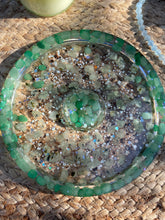 Load image into Gallery viewer, Prehnite X Green Aventurine Crystal Chip Resin Incense Holder