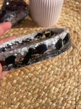 Load image into Gallery viewer, Howlite X Tourmaline Crystal Chip Resin Display Trinket Dish