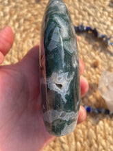 Load image into Gallery viewer, Moss Agate Flame Carving