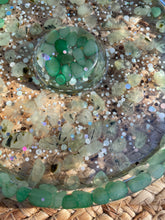 Load image into Gallery viewer, Prehnite X Green Aventurine Crystal Chip Resin Incense Holder