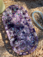 Load image into Gallery viewer, Lepidolite Crystal Chip Resin Display Trinket Dish