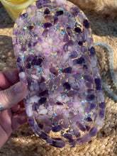 Load image into Gallery viewer, Lepidolite Crystal Chip Resin Display Trinket Dish