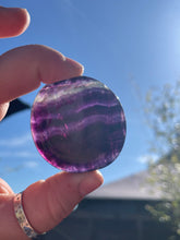 Load image into Gallery viewer, Purple Fluorite Smoothie Palm Stone