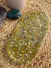Load image into Gallery viewer, Serpentine Crystal Chip Resin Display Trinket Dish