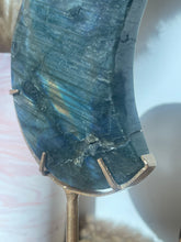 Load image into Gallery viewer, Labradorite Moon Carving on Stand