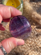 Load image into Gallery viewer, Purple Fluorite Smoothie Palm Stone