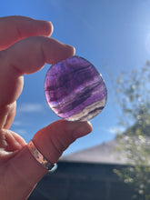 Load image into Gallery viewer, Purple Fluorite Smoothie Palm Stone