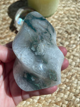 Load image into Gallery viewer, Moss Agate Flame Carving