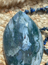 Load image into Gallery viewer, Moss Agate Flame Carving