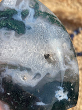 Load image into Gallery viewer, Moss Agate Flame Carving