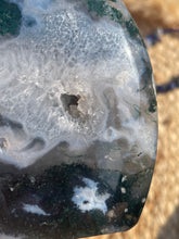 Load image into Gallery viewer, Moss Agate Flame Carving