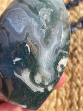 Load image into Gallery viewer, Moss Agate Flame Carving