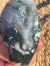 Load image into Gallery viewer, Moss Agate Flame Carving