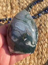 Load image into Gallery viewer, Moss Agate Flame Carving