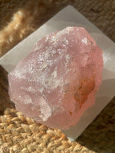 Load image into Gallery viewer, Raw Rose Quartz Statemet Piece