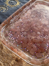 Load image into Gallery viewer, Peach Moonstone X Sunstone Crystal Chip Resin Display Trinket Dish