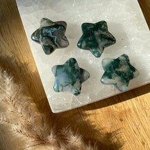 Load image into Gallery viewer, Moss Agate Star Carving