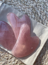 Load image into Gallery viewer, Rose Quartz Gua Sha Facial Tool
