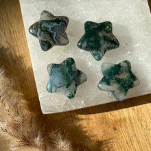 Load image into Gallery viewer, Moss Agate Star Carving