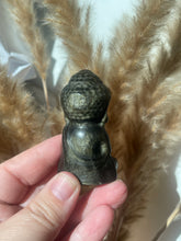 Load image into Gallery viewer, Golden Sheen Obsidian Buddha Carving
