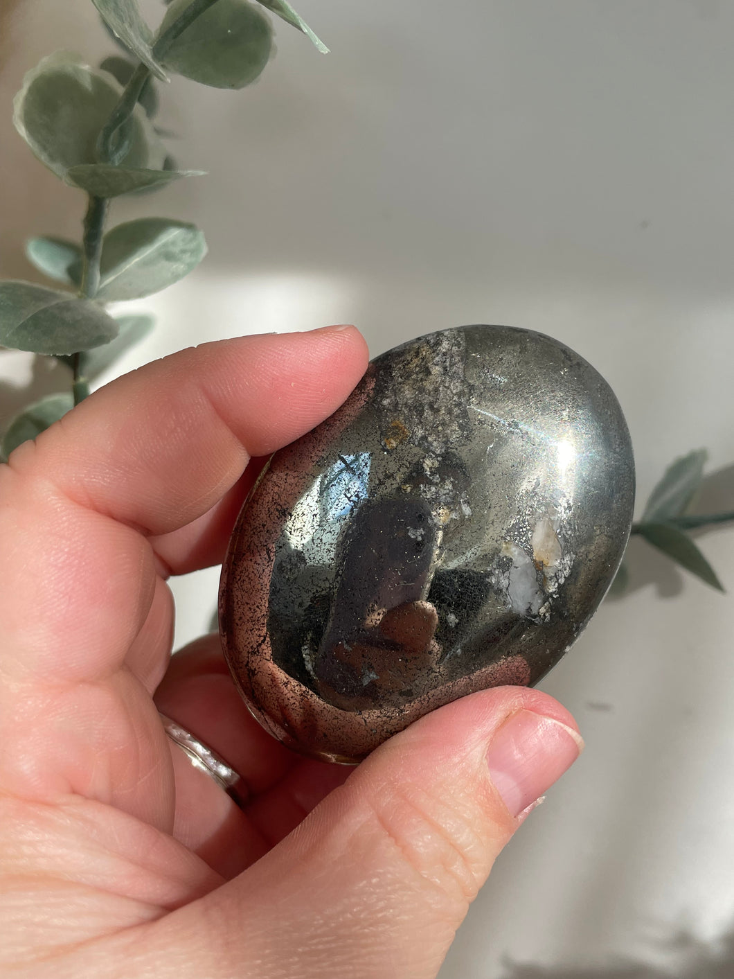 Pyrite Palm Stone