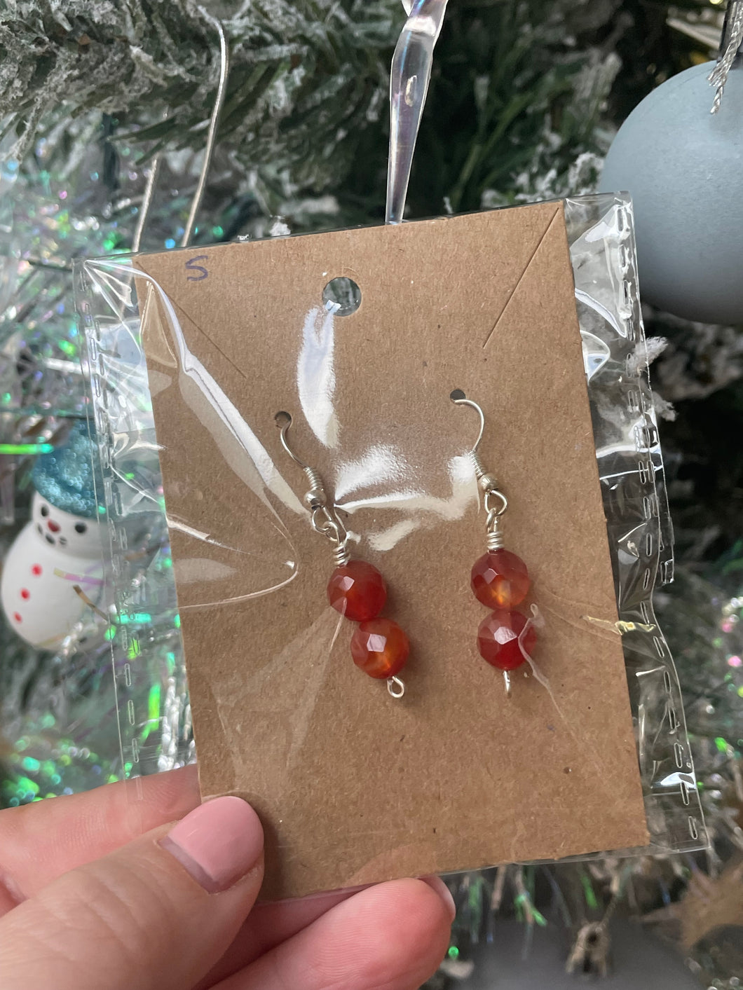 Carnelian Wire Wrapped Earrings