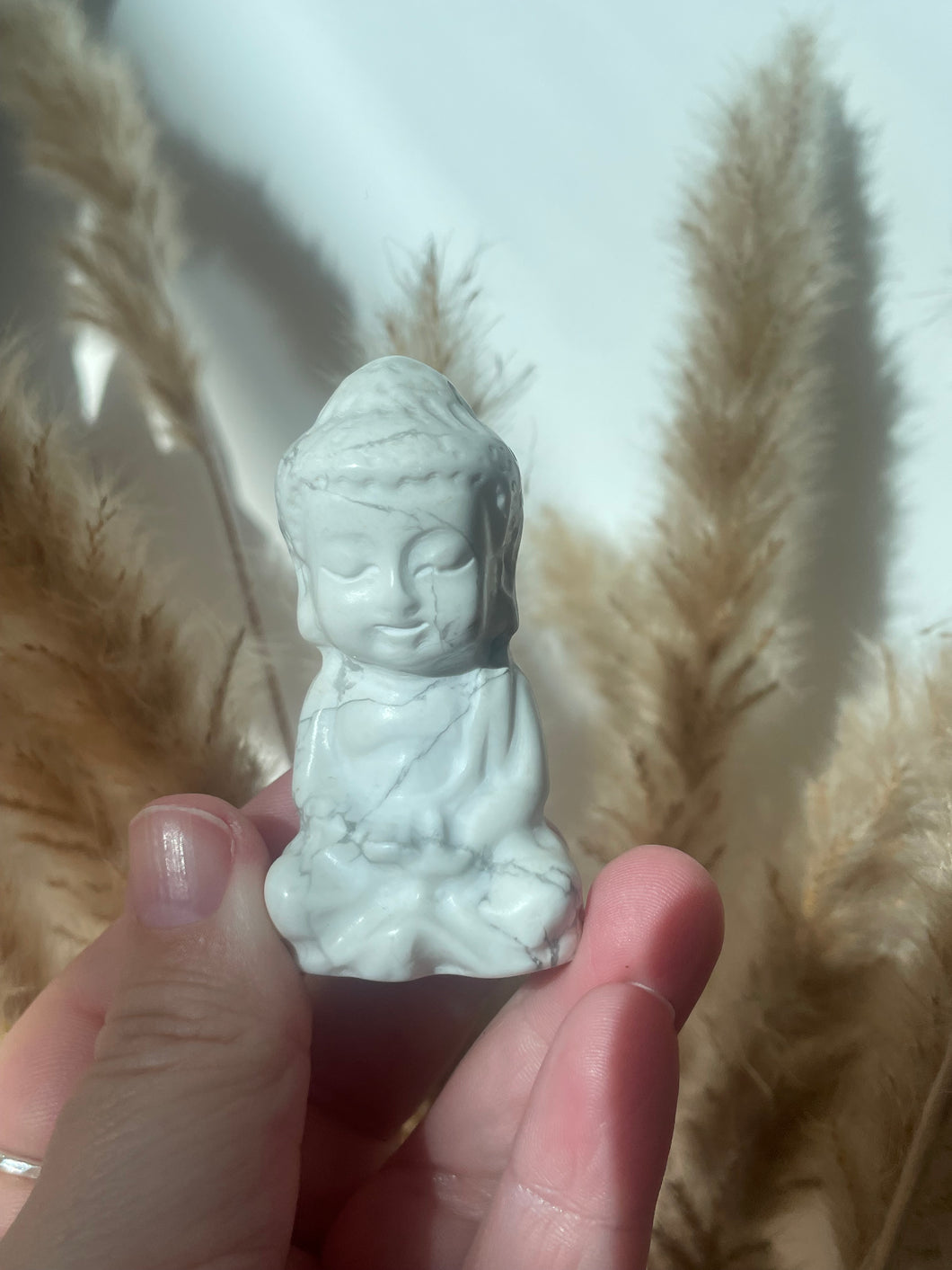 Howlite Buddha Carving