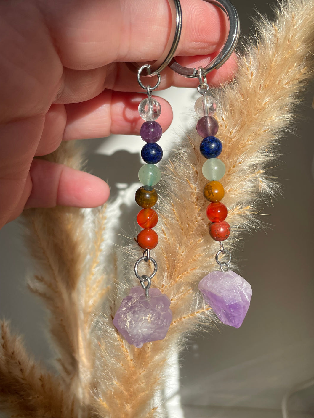 Chakra Amethyst Key Ring