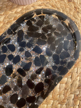 Load image into Gallery viewer, Obsidian Crystal Chip Resin Display Trinket Dish
