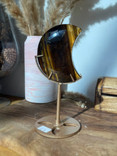 Load image into Gallery viewer, Tiger Eye Moon Carving on Stand
