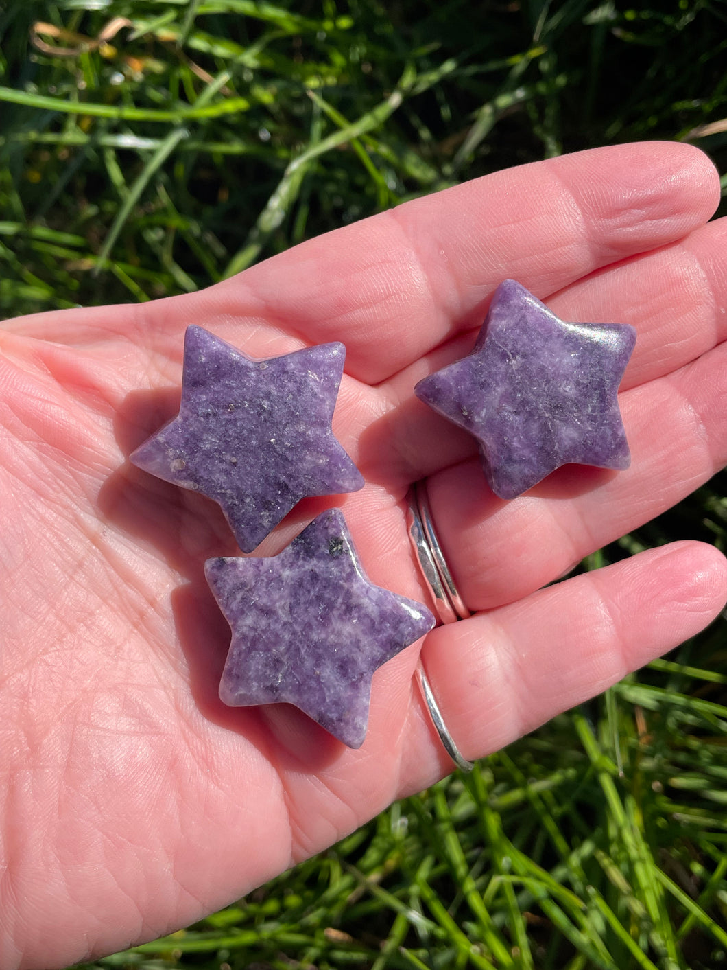 Lepidolite Star Carving