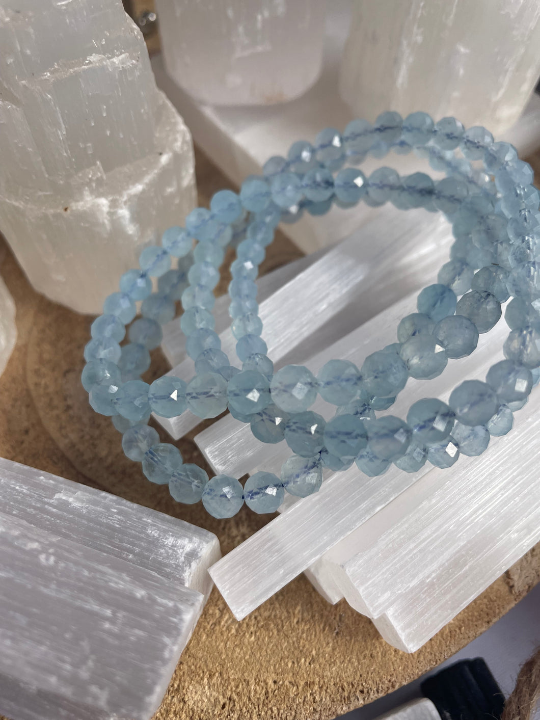 Aquamarine Faceted Bracelet