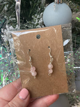 Load image into Gallery viewer, Rose Quartz Silver Plated Earrings
