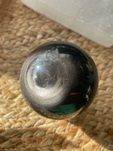 Load image into Gallery viewer, Silver Sheen Obsidian Sphere
