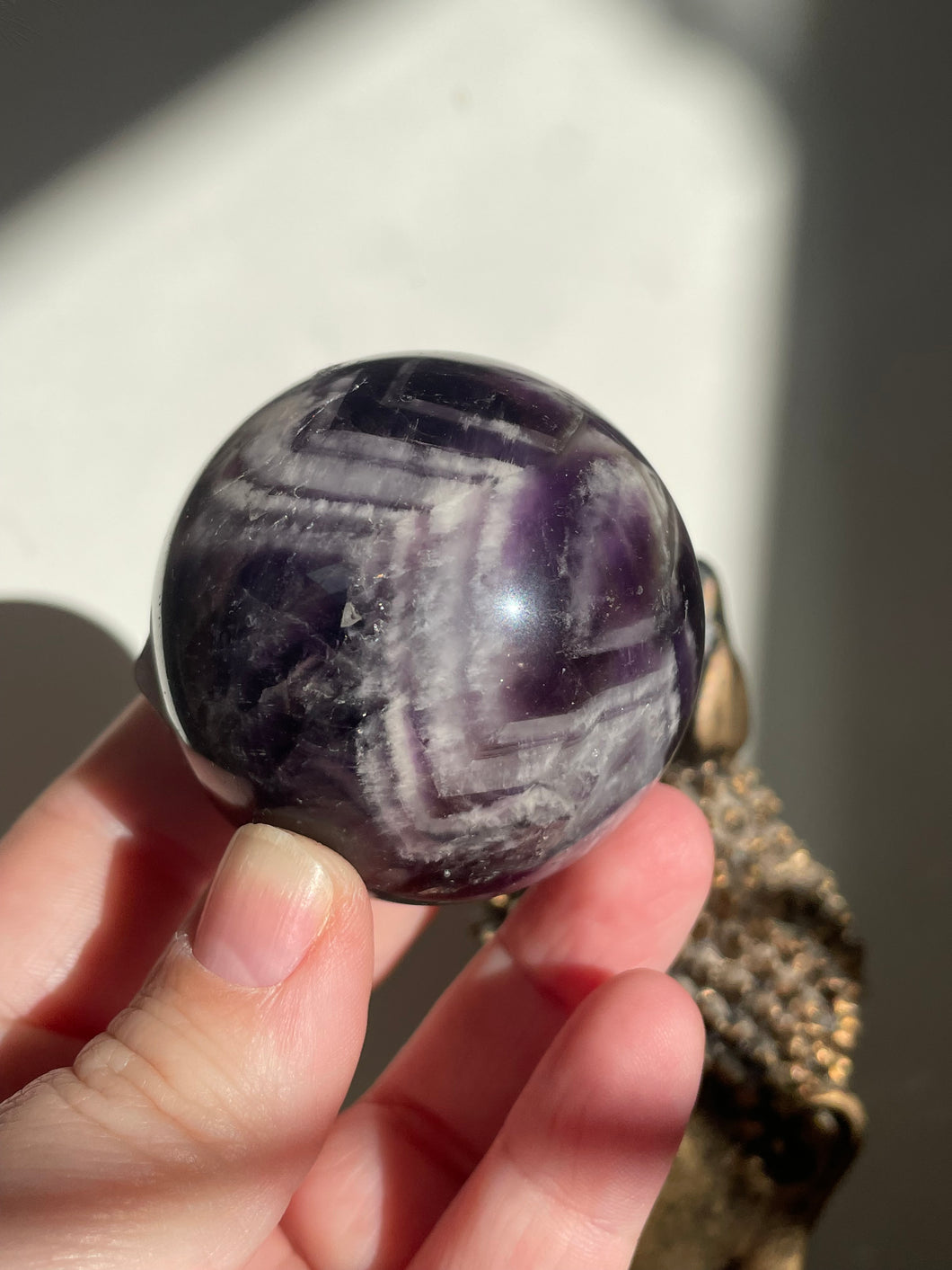 Dream Chevron Amethyst Sphere