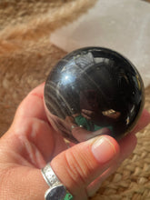 Load image into Gallery viewer, Silver Sheen Obsidian Sphere
