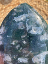 Load image into Gallery viewer, Moss Agate Flame Carving
