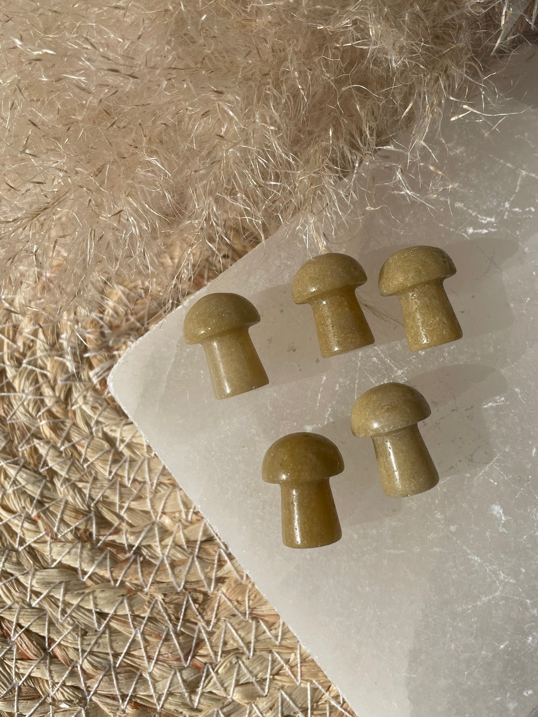 Yellow Aventurine Mushroom Carving