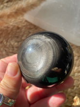 Load image into Gallery viewer, Silver Sheen Obsidian Sphere
