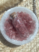 Load image into Gallery viewer, Strawberry Quartz Crystal Chip Jar
