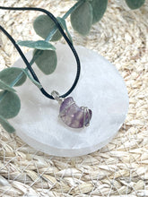 Load image into Gallery viewer, Fluorite Moon Wire Wrapped Necklace
