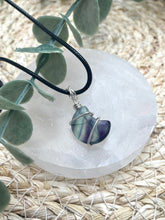 Load image into Gallery viewer, Fluorite Moon Wire Wrapped Necklace
