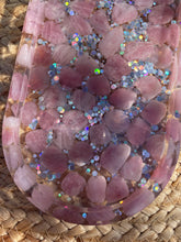 Load image into Gallery viewer, Lavender Rose Quartz Crystal Chip Resin Display Trinket Dish
