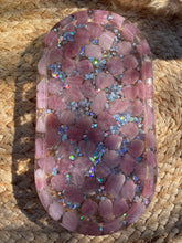 Load image into Gallery viewer, Lavender Rose Quartz Crystal Chip Resin Display Trinket Dish
