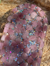 Load image into Gallery viewer, Lavender Rose Quartz Crystal Chip Resin Display Trinket Dish

