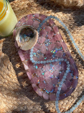 Load image into Gallery viewer, Lavender Rose Quartz Crystal Chip Resin Display Trinket Dish
