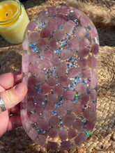 Load image into Gallery viewer, Lavender Rose Quartz Crystal Chip Resin Display Trinket Dish
