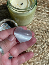 Load image into Gallery viewer, Satin Spa / Selenite Heart Carving

